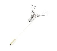 Tony & Paul. Boutonnière. cerf Design, Acier rhodié. Gris Argent - Fantaisie -