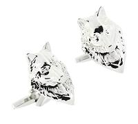 Tony & Paul. Boutons de manchette. Loup de Slovaquie, Acier rhodié. Gris argent - Fantaisie -