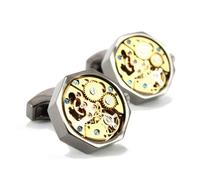 Tony & Paul - Boutons de manchette - mécanisme de montre Bernex - Gris platine - Homme