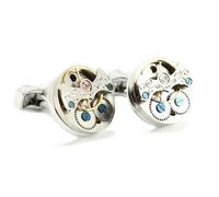 Tony & Paul - Boutons de manchette - mécanisme de montre Lausanne - Gris argent - Homme