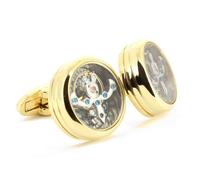 Tony & Paul - Boutons de manchette - mécanisme de montre Montreux - Jaune doré - Homme