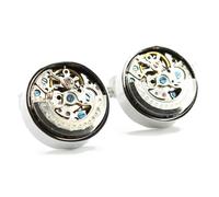 Tony & Paul - Boutons de manchette - mécanisme de montre Thônex - Gris argent - Homme