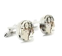 Tony & Paul - Boutons de manchette - mécanisme de montre Wengen - Gris argent - Homme