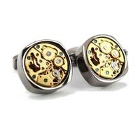 Tony & Paul - Boutons de manchette - mécanisme de montre Zurich - Gris platine - Homme