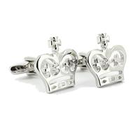 Tony & Paul - Boutons de manchette - The crown I - Gris argent - Homme