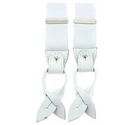 Tony & Paul. Bretelle. Hercule, Viscose. Blanc/Cuir Blanc - Uni - FABRIQUE EN ITALIE.