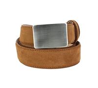Tony & Paul. Ceinture en daim. ALASKA, boucle Automatique - Easy Clip, Cuir. Pain grillé - Uni - FABRIQUE EN ITALIE. XXL 120-135