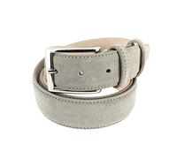 Tony & Paul. Ceinture en daim. ALASKA, Cuir. Gris taupe - Uni - FABRIQUE EN ITALIE. M 90-105