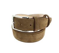 Tony & Paul. Ceinture en daim. ALASKA, Cuir. Marron terre - Uni - FABRIQUE EN ITALIE. S 85-100