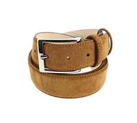 Tony & Paul. Ceinture en daim. ALASKA, Cuir. Pain grillé - Uni - FABRIQUE EN ITALIE. S 85-100