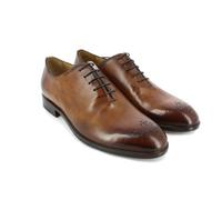 Tony & Paul. Chaussures Richelieu. Dandy, Cuir. Cuir Marron Cognac patiné - Uni - Fabrique en Italie.