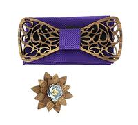 Tony & Paul. Coffret nœud papillon. Volute, BOIS. Alexandrie Violet - Paisley -