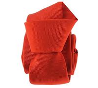 Tony & Paul. Cravate. PAUL, Soie. Rouge Geranium - Uni - FABRIQUE EN ITALIE.