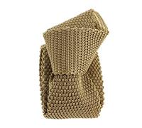 Tony & Paul. Cravate tricot. TONY, Soie. Marron jute - Uni - FABRIQUE EN ITALIE.