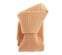 Tony & Paul. Cravate tricot. TONY, Soie. Orange pêche - Uni - FABRIQUE EN ITALIE.