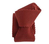 Tony & Paul. Cravate tricot. TONY, Soie. Rouge sang - Uni - FABRIQUE EN ITALIE.