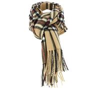 Tony & Paul. Echarpe. GLASGOW II, Laine. Beige - carreaux - FABRIQUE EN ITALIE.