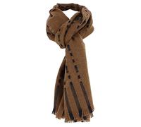 Tony & Paul. Echarpe. LYON, Laine. Marron terre - Club/rayé - FABRIQUE EN ITALIE.