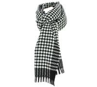 Tony & Paul. Echarpe. Midlands carreaux, Laine. Noir et blanc. carreaux. FABRIQUE EN ITALIE.