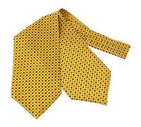 Tony & Paul. Foulard Ascot. Sofia, Soie. Jaune bouton d'or - carreaux - FABRIQUE EN ITALIE.