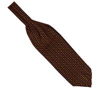 Tony & Paul. Foulard Ascot. Sofia, Soie. Marron café. carreaux. FABRIQUE EN ITALIE.