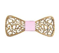 Tony & Paul. Noeud papillon. Volute 2D, BOIS. Rose layette - Uni -