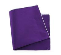 Tony & Paul. Pochette. Cousue main, Soie. Mauve violette ourlet blanc - Uni - FABRIQUE EN ITALIE.