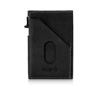 Tony Perotti Portefeuille en cuir italien - Portefeuille RFID pour homme - Design fin - Avec curseur de cartes pop-up à accès rapide - Tannage végétal écologique, noir, One Size, Non personnalisé