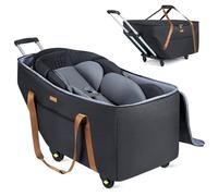 Tonyeee Sac de voyage pour siège auto pour bébé avec roues pour Chicco KeyFit 30, Nuna Pipa, UPPAbaby MESA, sacs de siège de voiture rembourrés pour avion, sac à chèque de portail avec poche latérale,