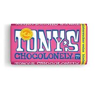 Tony's Chocolonely - Chocolat blanc à la framboise et au sucre crépitant - Tableau chocolat - 1 x 180 grammes - Emballage en vrac - Végétarien - Belgium Fairtrade Chocolate