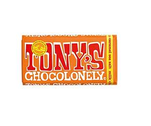 Tony's Chocolonely Lot de 4 barres de chocolat au lait caramel et sel de mer 180 g