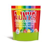 Tony's Chocolonely Pochette pour œufs de Pâques - Pochette à chocolat mixte - 8 saveurs - 1 x 230 g - Cadeau de Pâques - Chocolat équitable - Mini œufs - Chocolats familiaux