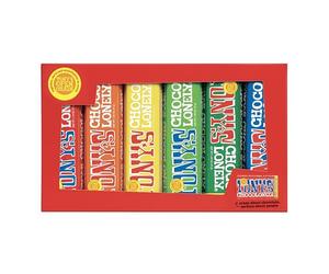 Tony's Chocolonely Rainbow Tasting Pack - 288 g Petites barres chocolatées - Coffret cadeau Sélection 6 saveurs végétariennes - Commerce équitable belge Chocolat