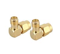 Tonysa 2pcs SMA Coude à Angle Droit Femelle à connecteur mâle SMA Adaptateur à Angle Droit Adaptateur coaxial RF Connecteur pour Applications RF, antennes, câble coaxial