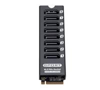 Tonysa Adaptateur M.2 vers 3.0, 8 Ports, 6Gbps, Carte D'extension de clé PCIE3.0 M avec Dissipateur Thermique en Aluminium