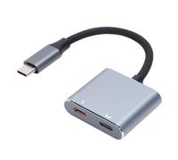 Tonysa Adaptateur USB-C vers Lunettes AR, Adaptateur Double Port USB-C avec Transmission Vidéo 4K 60 Hz et Charge Rapide PD 100 W, Compatible avec Air 2 Pro, Switch, Steam Deck et ROG