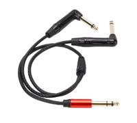 Tonysa Câble D'insertion Séparateur en Y Stéréo 6,35 Mm, 1/4 Pouce vers | Coque en Cuivre plaqué or 24 Carats, Blindage OFC 20 AWG, Poignée à 90 Degrés, Identification de Canal Rouge Bleu, pour