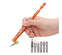 Tonysa Calligraphy Pen Set with 6 Nibs for Writing (BROWN)