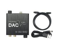 Tonysa Convertisseur Audio Numérique vers Analogique 192 KHz 24 Bits Convertisseur DAC Adaptateur D'entrée Optique Coaxial pour Lecteur HD, Coque en Métal, pour les Amateurs de Cinéma Maison