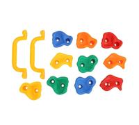 Tonysa Ensemble de Supports d'escalade pour Enfants, 10 Pièces de Poignées Murales d'escalade avec 2 Poignées et Matériel de Montage, Supports de Roche en PE Texturés pour Mur Intérieur de la