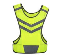 Tonysa Gilet de sécurité Réfléchissant Haute visibilité pour Course à Pied, Cyclisme, Randonnée, Respirante Réglable avec Poche Avant, Jaune Fluo