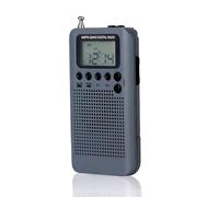 Tonysa Haut-Parleur 40 Mm de Haute qualité, Radio AM FM Double Bande avec écran LCD, Mini Récepteur Portable pour L'extérieur, Cordon pour écouteurs Inclus (Grey)