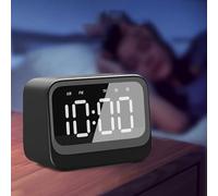 Tonysa Horloge Numérique avec Haut-Parleur Bluetooth sans Fil, Affichage LED, Réveil Rechargeable avec Lecteur de Musique MP3, Machine Sonore avec Bruit Blanc pour Les Dormeurs (Black)