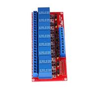 Tonysa Module de Relais 12 V à 8 Canaux, Carte de Déclenchement Double Haut et Bas Niveau, Compatible PLC avec Bornes de 5,08 Mm, Protection de Roue Libre de Diode, Indicateur LED