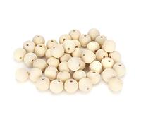 Tonysa Perles Rondes en Bois Naturel de 25MM, 100 Pièces, pour la Fabrication de Bijoux, l'artisanat, Grand Trou de 5mm, Perles en Bois inachevé avec Trou