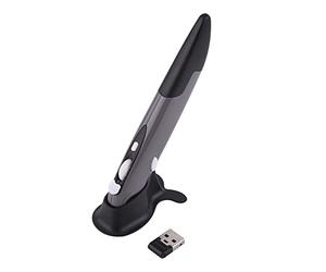 Tonysa Présentateur sans Fil, Souris à Stylet Optique sans Fil 2,4 GHz, Flipper de Présentation à TéléCommande USB PowerPoint Clicker, Clicker de Présentation RÉGLABLE 1000 DPI vers (Grey)