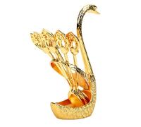 Tonysa Swan Base Cuillère à Café Set, Design Métallique Élégant (GOLD) | Passe au lave-vaisselle, Idéal pour le café et les desserts, Robuste et résistant à la chaleur