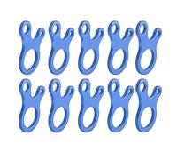 Tonysa Tendeurs de Corde de Camping pour équipement Extérieur, Ajusteurs en Aluminium Durables pour Sécuriser Les Tentes et Les Sacs à Dos, Lot de 10 (Blue)