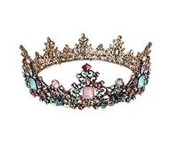 TONZN 1pc Sept Couleurs Diamant Couronne De Mariée Couronne De Mariage Bandeau Noir Bandana Bandeau Casque pour Femmes Cadeaux De Mariage Vintage Couronne De Mariage Pierres Précieuses Couronne