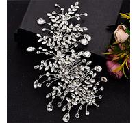 TONZN Accessoires de Cheveux de Mariage Coiffe de mariée Coiffe de Mariage Peigne à Cheveux Épingle à Cheveux Florale en Strass (Gauche)